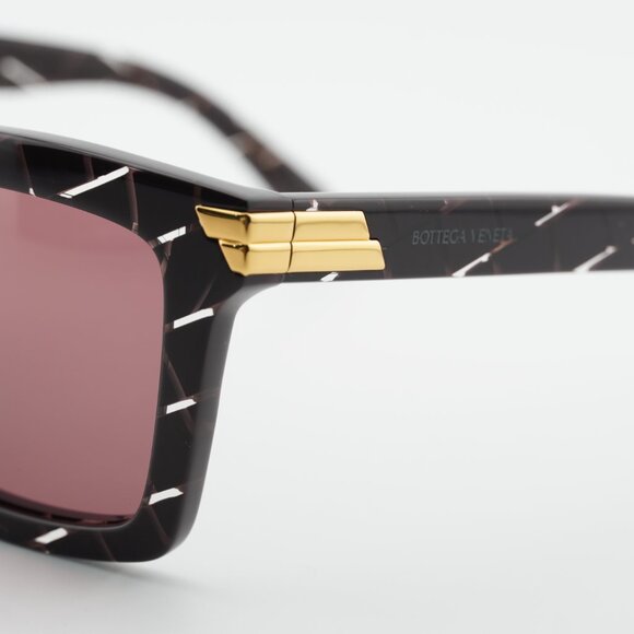 Bottega Veneta BV1005S 009 Sunglasses Burgundy Square Frame, Pink Lenses main image 7